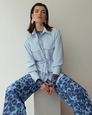 Bodil bonded jacket Licht Blauw