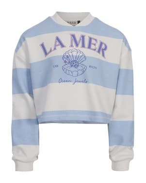 10sixteen Sweater Stripe La Mer Licht Blauw