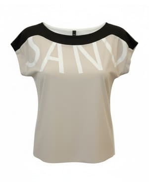 Top Boatneck Sand Off-wh Print Zand