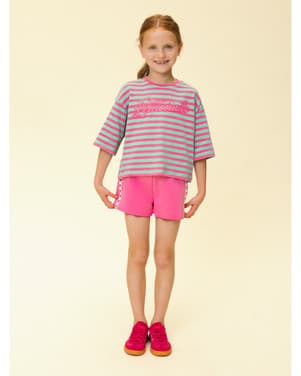 Little Sporty Sweat Shorts Hearts Roze