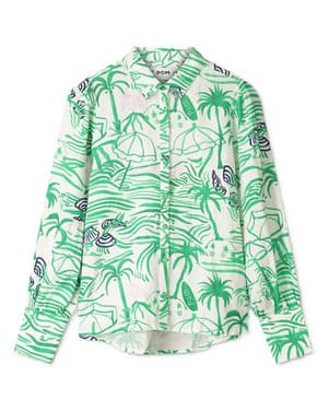 BLOUSE - Beach Vibes Linen Groen