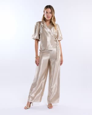 Panthea Trousers Satin Shine Goud