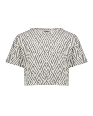 Top jacquard black/white Zwart 1