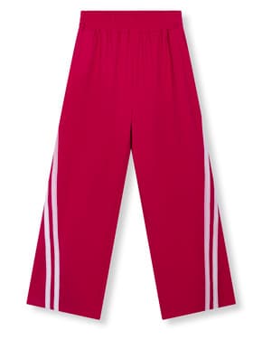 ladies woven wide stripes pants DOLCE Roze