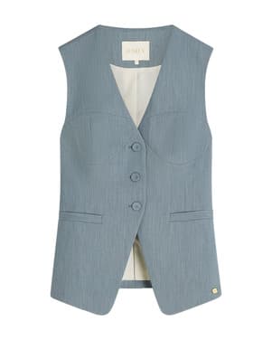 REIGN fitted gilet Licht Blauw