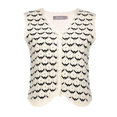 Vest jacquard Ecru