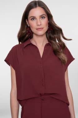 Blouse crinckle Bordeaux