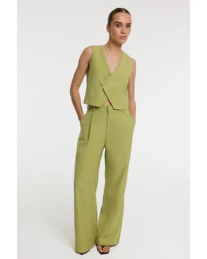 ladies woven relaxed classic pants PUCK Groen