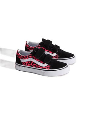 Old Skool V GLITTER LEOPARD Diva Pink Roze