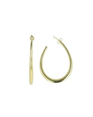 Earring Oval Teardrop Creole M Goud